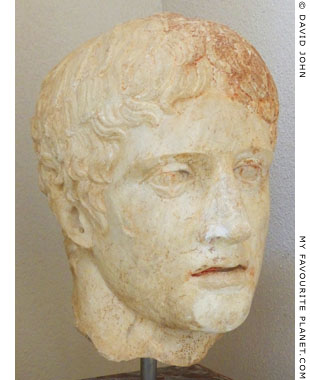 A marble head from statue of the Doryphoros type from Corinth at My Favourite Planet