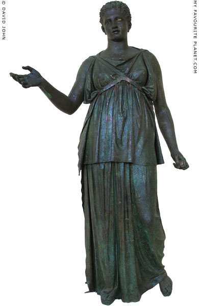 Bronze statue of Artemis in Piraeus at My Favourite Planet