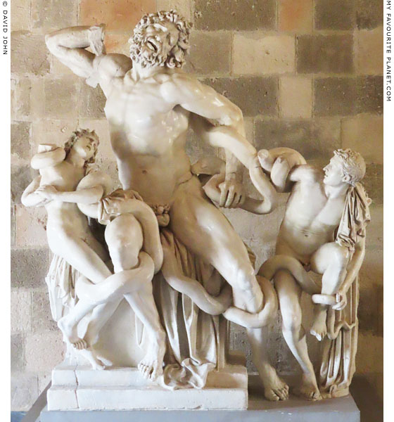 A copy of the statue group Laocoon and his sons in Rhodes at My Favourite Planet