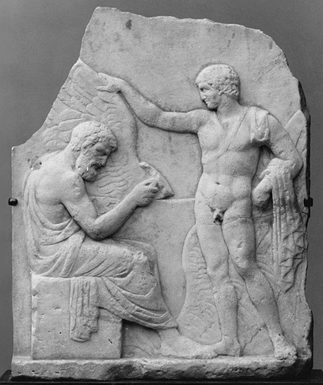 A relief of Daidalos and Ikaros in the Metropolitan Museum of Art at My Favourite Planet