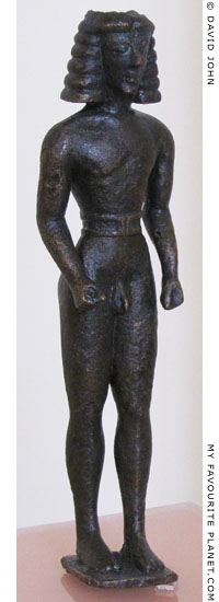 Cretan bronze statuette of a kouros in the Daedalic style at My Favourite Planet