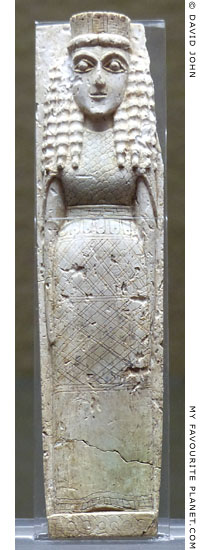 Bone plaque with the figure of a goddess in the Daedalic style at My Favourite Planet