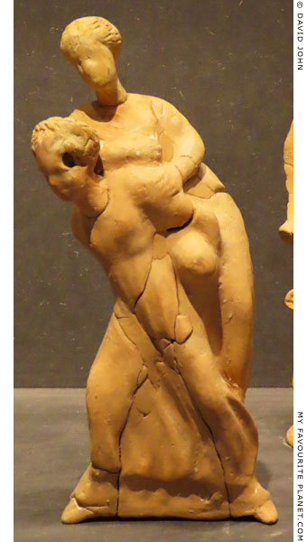 A terracotta figurine of two girls playing ephedrismos from Corfu at My Favourite Planet