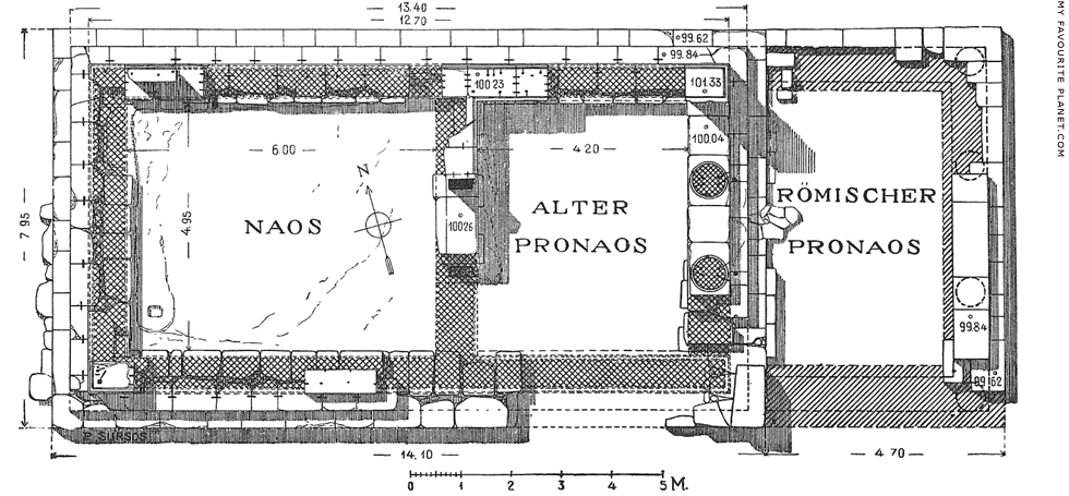 Plan of the remains of the temple of Demeter, Pergamon at My Favourite Planet