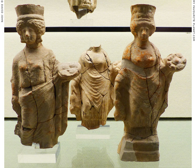 Terracotta figurines of a goddess holding a liknon at My Favourite Planet
