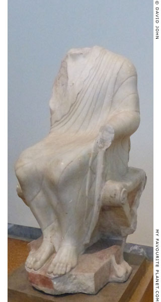 Marble statue of a seated Dionysus found in Athens at My Favourite Planet