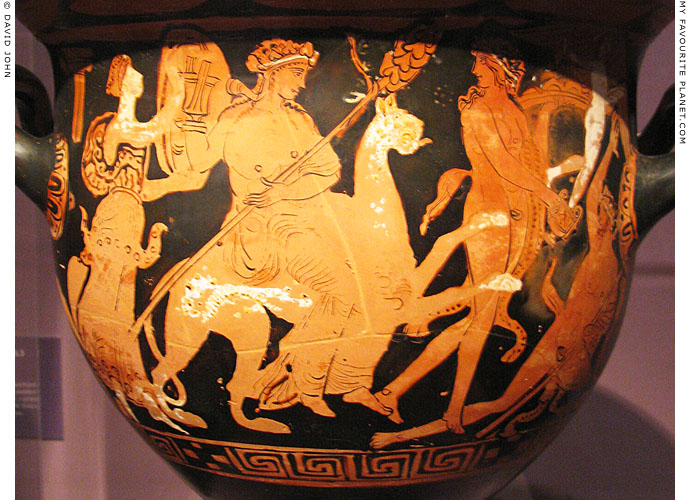 Attic ceramic bell krater depicting Dionysus riding a panther, Pergamon Museum, Berlin at My Favourite Planet