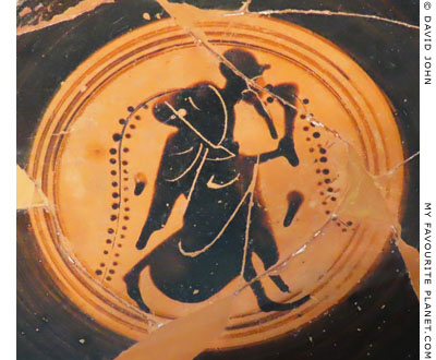Bearded Dionysus on a fragmentary black-figure kylix from Corfu at My Favourite Planet