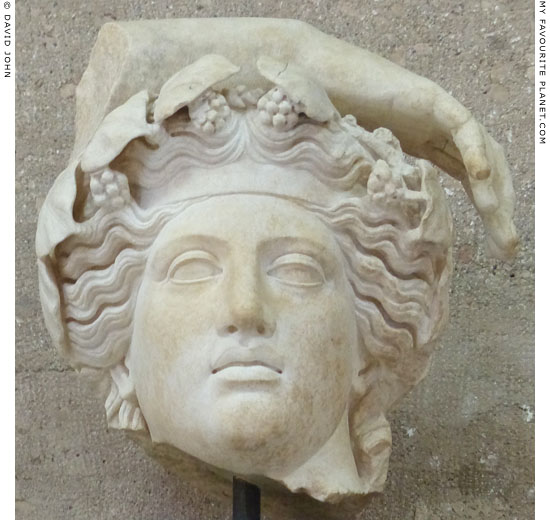 A marble head of Dionysus from ancient Corinth at My Favourite Planet