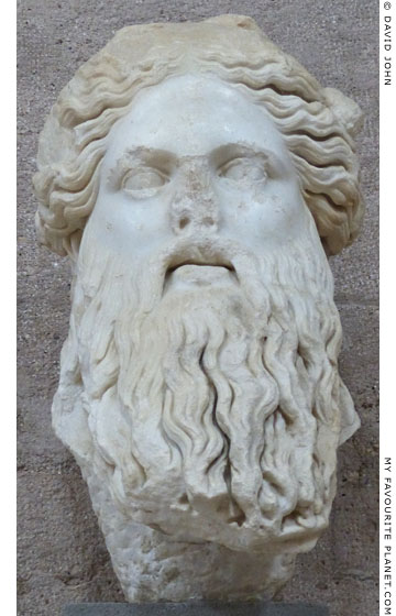 Marble head of bearded Dionysus from Corinth at My Favourite Planet