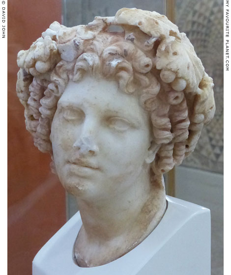 Marble head of Dionysus from the Temple of Octavia, Corinth at My Favourite Planet