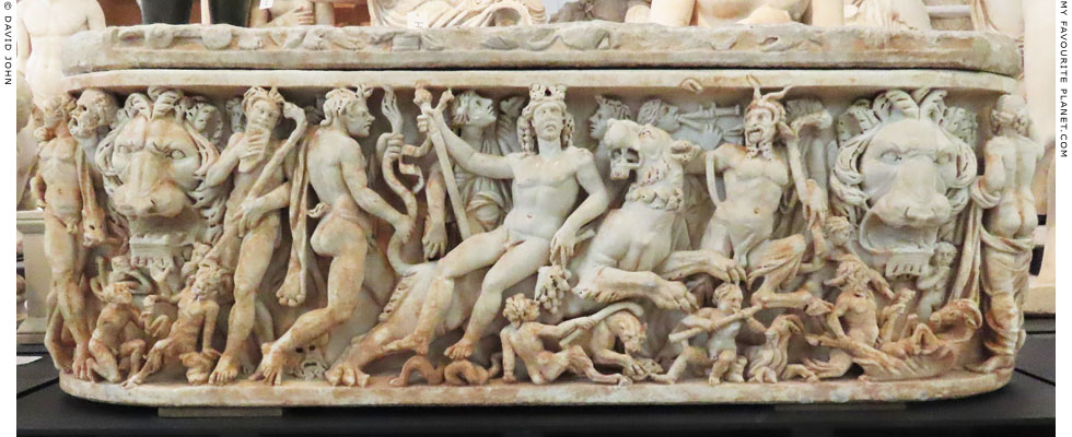 Sarcophagus relief of Dionysus riding a panther in Dresden at My Favourite Planet