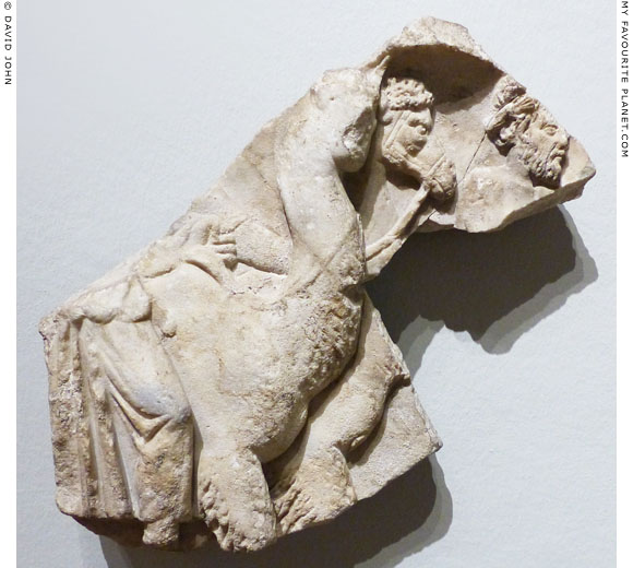 A camel on a part of a triumph of Dionysus relief at My Favourite Planet