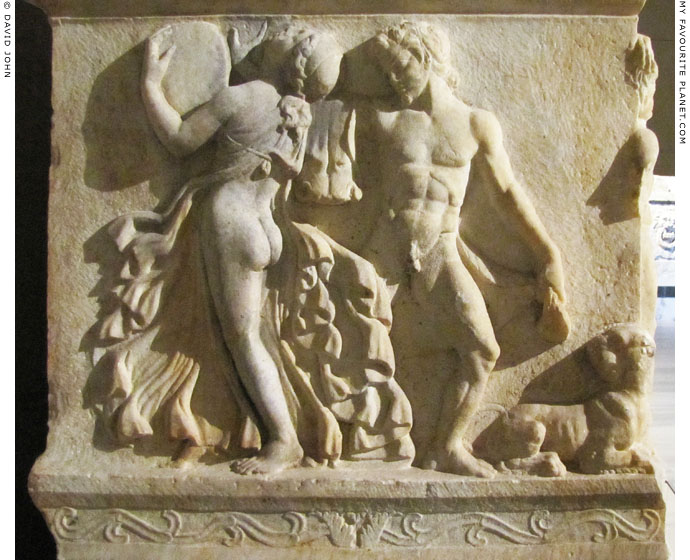 A Maenad and Satyr on the sarcophagus of the Gymnasiarch Gerostratos at My Favourite Planet