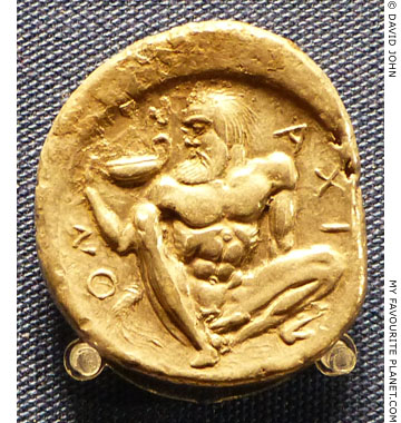 A drunken Silenos on a coin from Naxos, Sicily at My Favourite Planet A drunken Silenos on a coin from Naxos, Sicily at My Favourite Planet