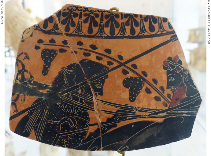Herakles and Dionysus on a fragment of a black-figure amphora at My Favourite Planet