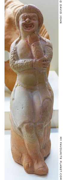 A terracotta figurine of an actor wearing the costume of Papposilenos at My Favourite Planet