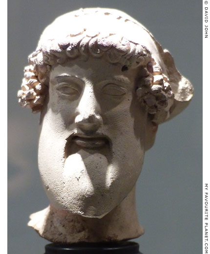 Small ceramic head of Dionysus from Taranto, southern Italy at My Favourite Planet