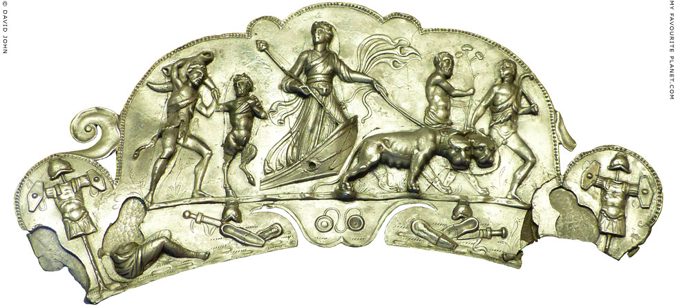 Silver tray handle with the Indian Triumph of Dionysus at My Favourite Planet