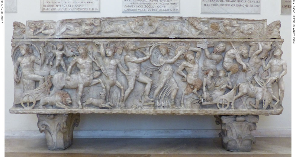 Relief of a triumph of Dionysus on a sarcophagus, Capitoline Museums, Rome at My Favourite Planet