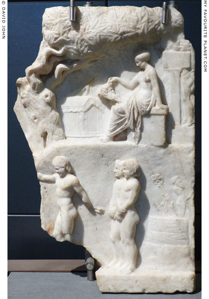 A marble relief representing a Dionysiac initiation scene at My Favourite Planet