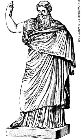 Engraving of the Vatican Sardanapalos statue by Winckelmann at My Favourite Planet