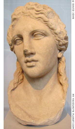 Marble head of a statue of youthful Dionysus from Thasos at My Favourite Planet