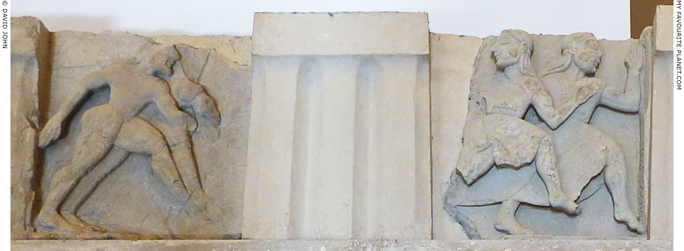 Metopes of the Dioskouroi chasing the Leucippidi in Paestum at My Favourite Planet Metopes of the Dioskouroi chasing the Leucippidi in Paestum at My Favourite Planet