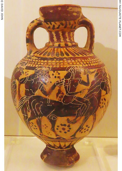 Hephaistos returns to Olympus on a Corinthian black-figure amphoriskos at My Favourite Planet Hephaistos returns to Olympus on a Corinthian black-figure amphoriskos at My Favourite Planet