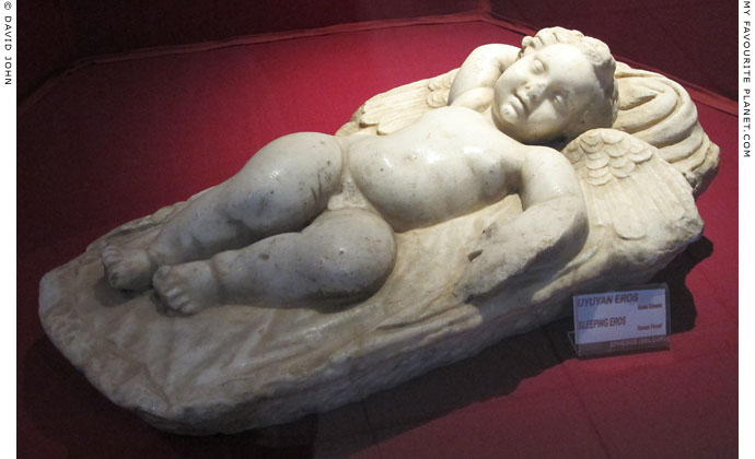 Marble statue of sleeping Eros at My Favourite Planet