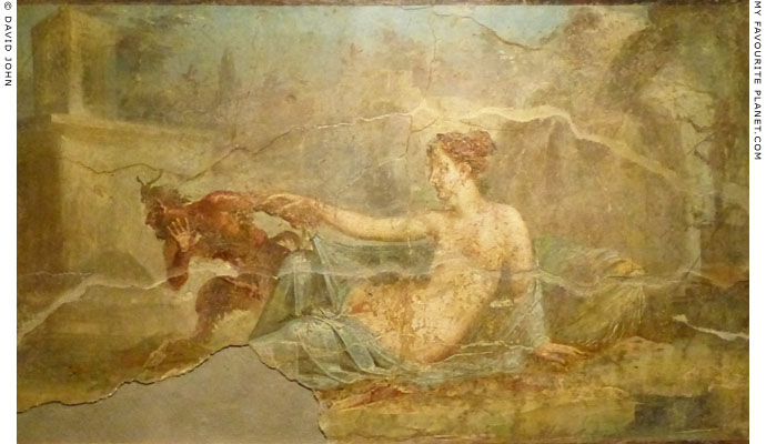 Fresco painting of Hermaphroditus and Pan from Pompeii at My Favourite Planet