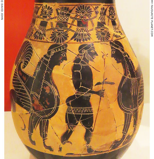 Hermes between two sphinxes by the Gorgon Painter at My Favourite Planet