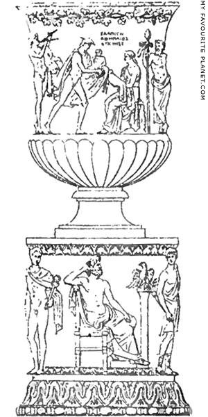 The Salpion krater standing on a puteal in Naples at My Favourite Planet