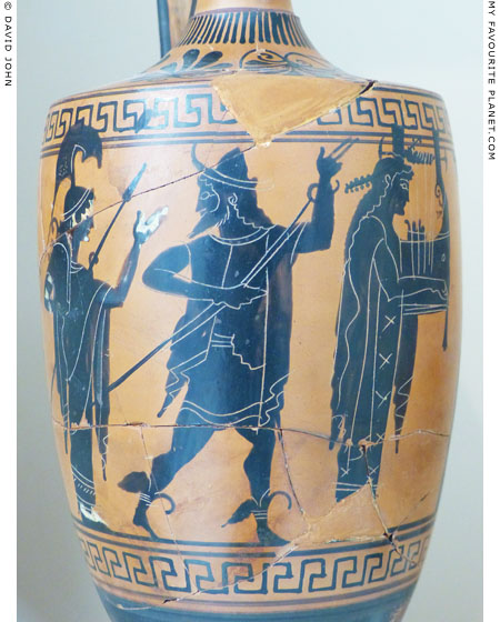 Athena, Hermes and Apollo on an Attic black-figure lekythos at My Favourite Planet