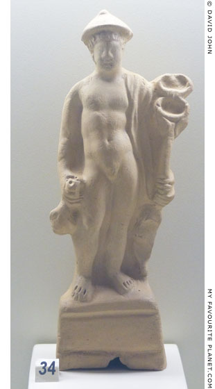 A terracotta figurine of Hermes Kerdoos from Patras at My Favourite Planet