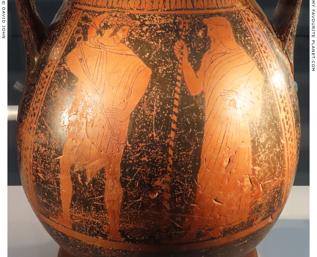 Hermes and Zeus on an Attic red-figure pelike at My Favourite Planet