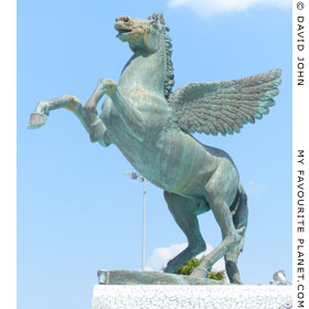 A bronze statue of Pegasus in Corinth at My Favourite Planet