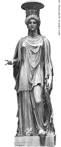 An engraving of the Townley Caryatid at My Favourite Planet