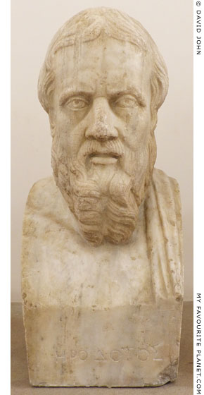 Marble bust of Herodotus in Naples at My Favourite Planet