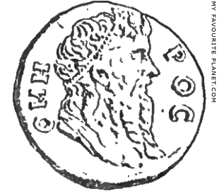 A coin of Amastris showing the head of Homer at My Favourite Planet