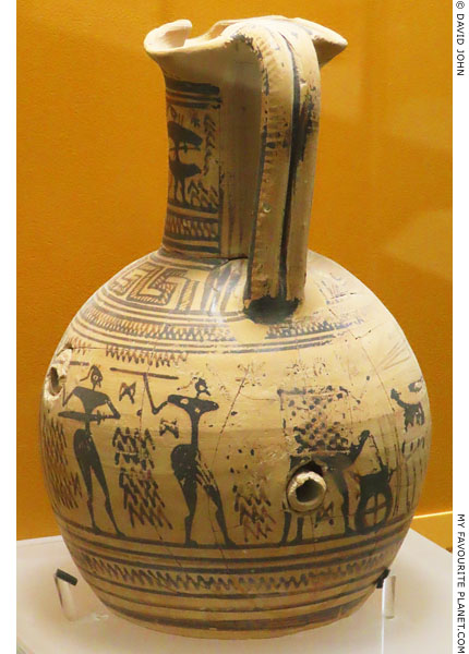 A Geometric Attic black-figure oinochoe wine cooler from the Athenian Agora at My Favourite Planet