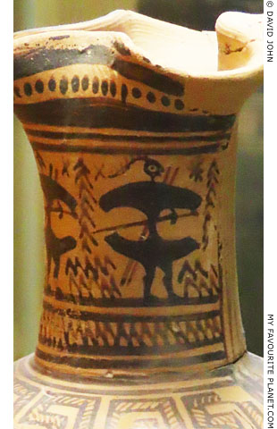 Warriors on the neck of a Geometric Attic black-figure oinochoe wine cooler at My Favourite Planet