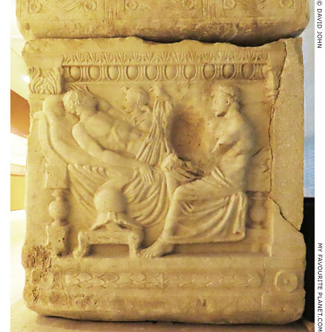The relief on the right side of the Ransom of Hector sarcophagus in Ioannina at My Favourite Planet