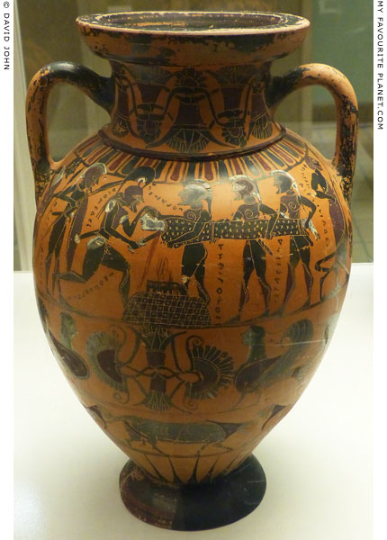 Attic black-figure amphora depicting the sacrifice of Polyxene at My Favourite Planet
