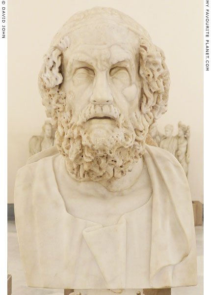 Bust of Homer in the Naples Museum, Italy at My Favourite Planet