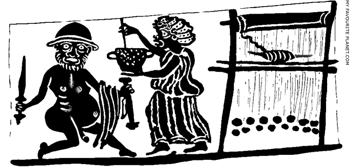 Odysseus surfing across the sea on two amphorae at My Favourite Planet Odysseus surfing across the sea on two amphorae at My Favourite Planet