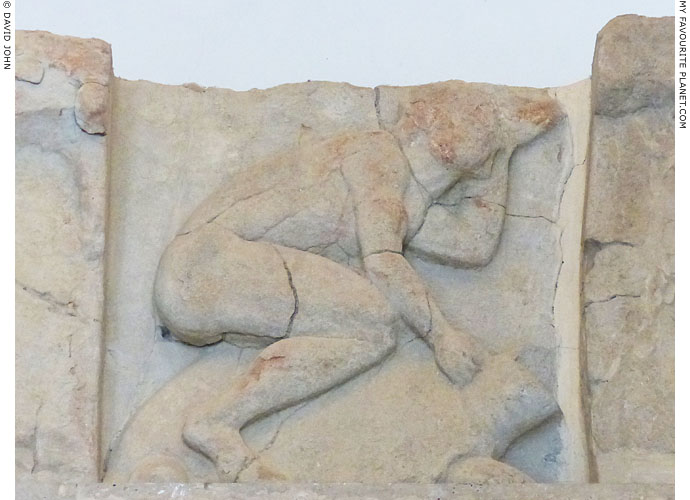 A metope with a relief of Odysseus or Theseus riding a turtle at My Favourite Planet A metope with a relief of Odysseus or Theseus riding a turtle at My Favourite Planet