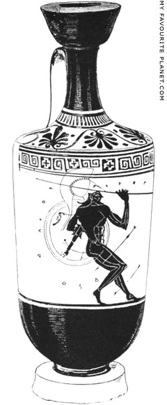 An Attic white-ground lekythos with a painting of a warrior wounded by arrows at My Favourite Planet