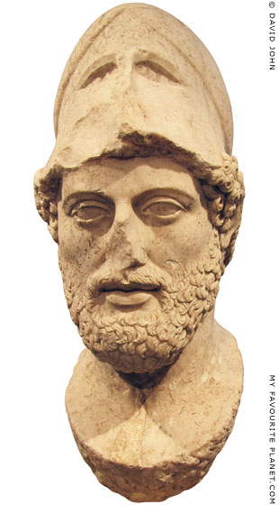 Marble portrait bust of Pericles in the Altes Museum, Berlin at My Favourite Planet