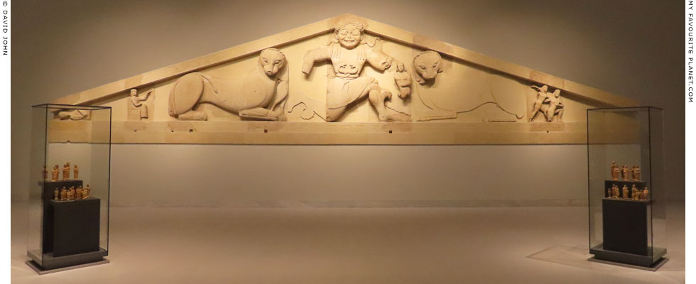 The reconstructed Gorgon pediment from the west facade of the Temple of Artemis, Corfu at My Favourite Planet